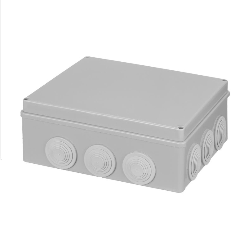Коробка разветвительная о/у, 240х190х90 мм, 12 вводов, серая IP55