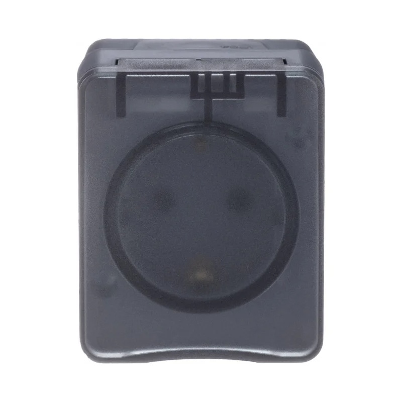Розетка о/у Atlasdesign Profi ATN544045, 1 гнездо, с/з, з/ш и крышкой, IP54, антрацит
