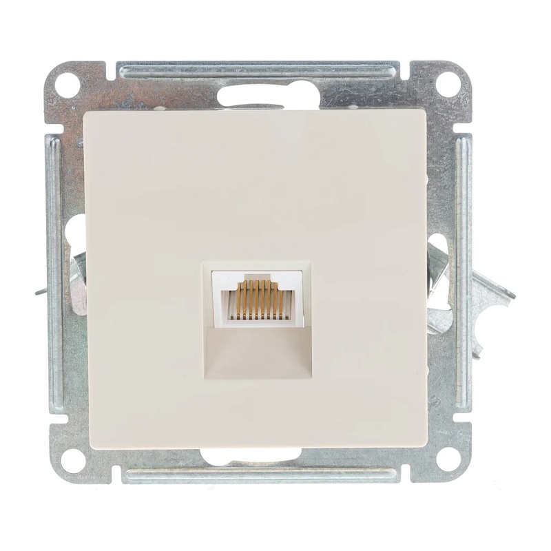 Розетка компьютерная RJ-45 с/у Atlasdesign ATN000283, 1 гнездо, бежевая