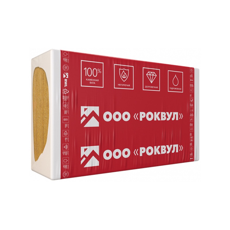 Утеплитель Rockwool Фасад Баттс Д Оптима 1200х600х100 мм, 3 шт