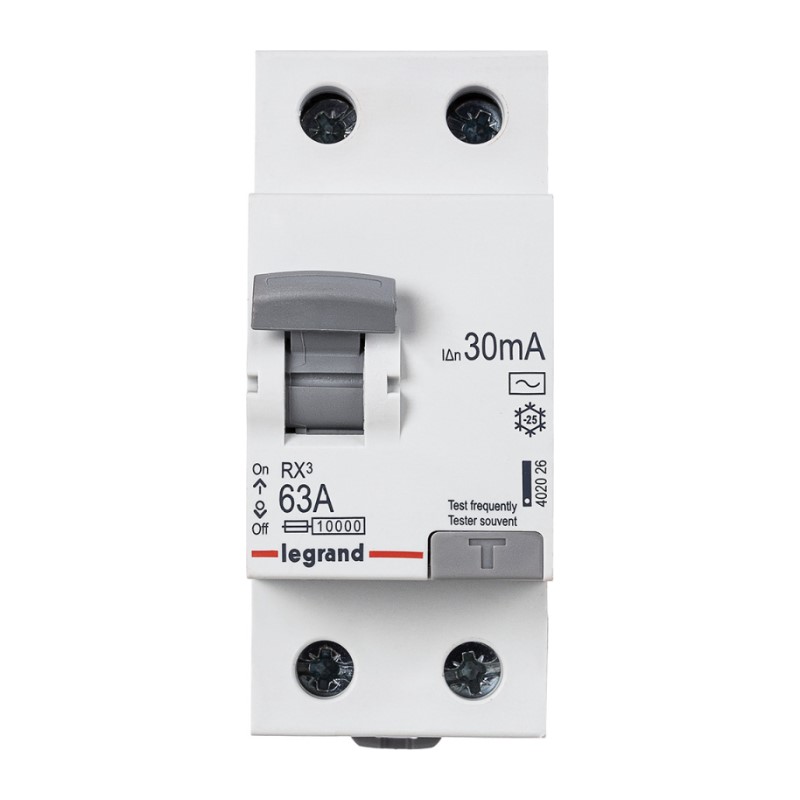 Устройство защитного отключения Legrand RX3, 63А, 30мА, тип АС, 2П