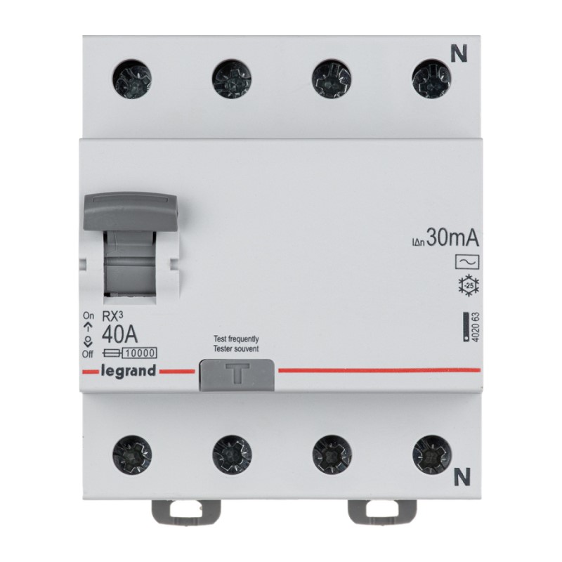 Устройство защитного отключения Legrand RX3, 40А, 30мА, тип АС, 4П