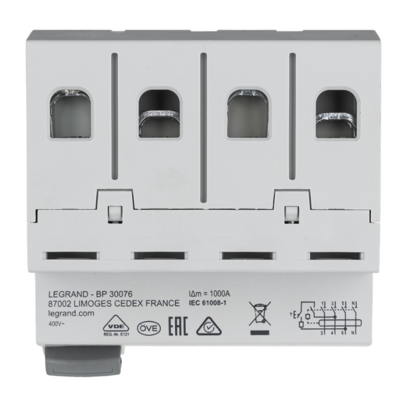 Устройство защитного отключения Legrand RX3, 40А, 30мА, тип АС, 4П