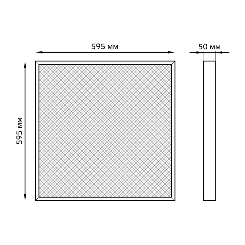 Светильник LED Gauss MiR 595х595х50 мм, 30 Вт, призма, 4000 К, с драйвером, IP40