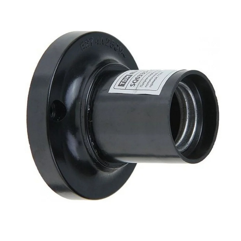 Патрон E27 карболитовый потолочный прямой 4А, 230В