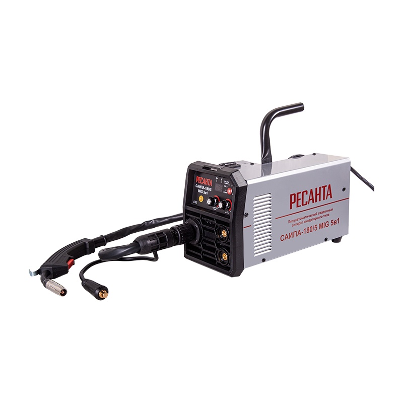 Инверторный сварочный полуавтомат Ресанта САИПА 180/5 5в1 (30-180 А, 140-260 В, ПВ 70% 1,6-4 мм;  0,6-1,0 м)