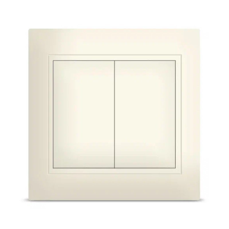 Выключатель в сборе с/у Севиль Б-С0023, 2 клавиши, б/инд, IP20, слоновая кость