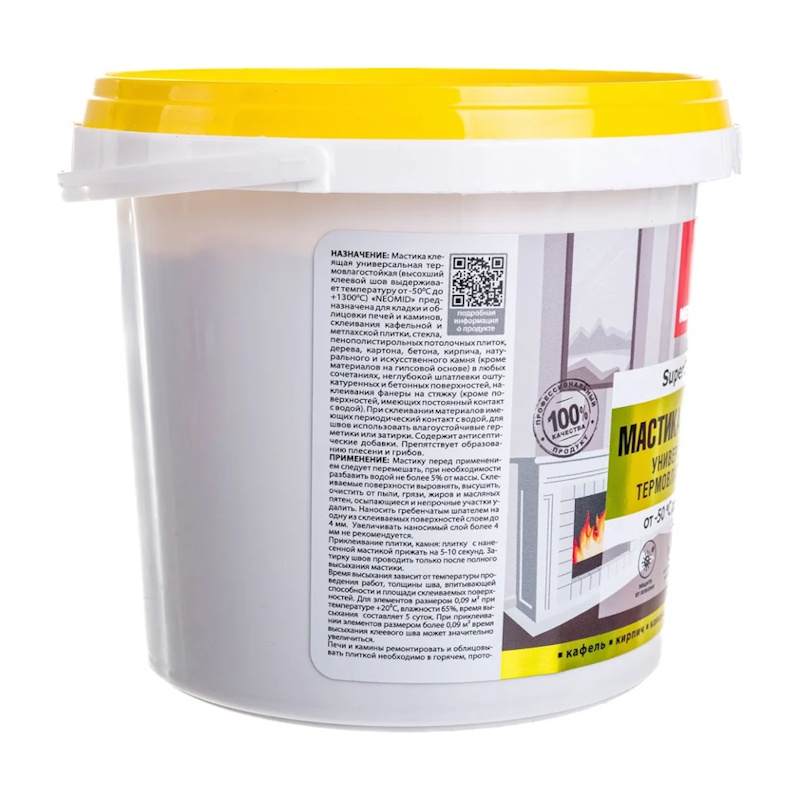 Мастика клеящая Neomid термостойкая универсальная до 1300°С (1,5 кг)