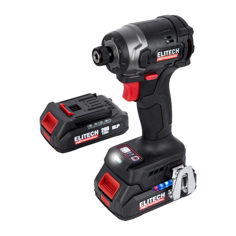Винтоверт ударный аккумуляторный Elitech HD CS 2003SL 1/4 НЕХ, 260 Нм, 20 В, Li-ion, 2х2 Ач, кейс