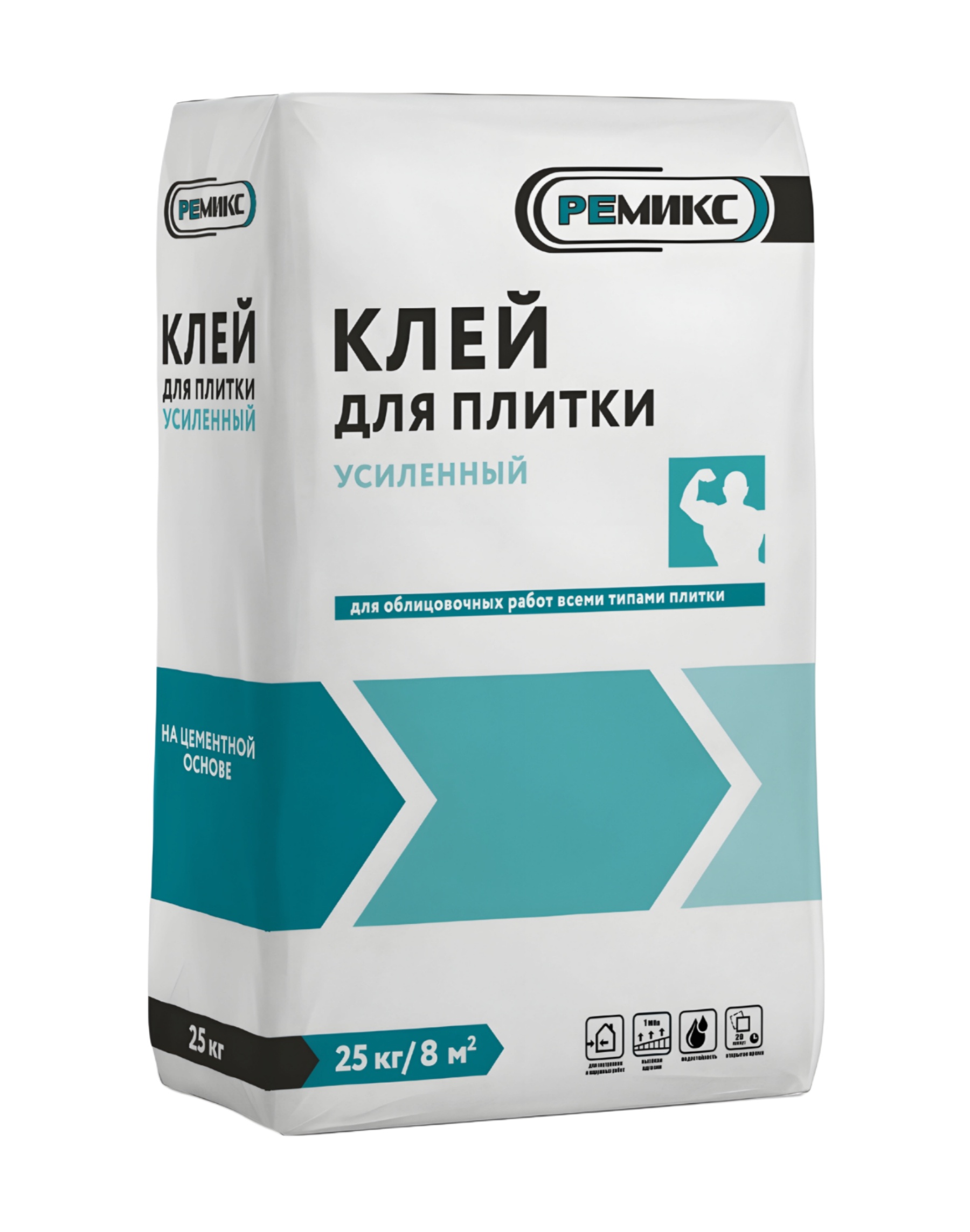 Клей для плитки усиленный Ремикс, 25кг