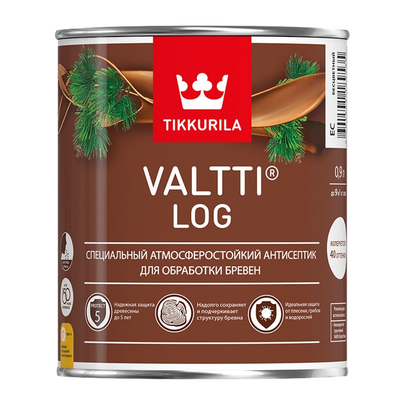 Антисептик Tikkurila Valtti Log палисандр (0,9 л)