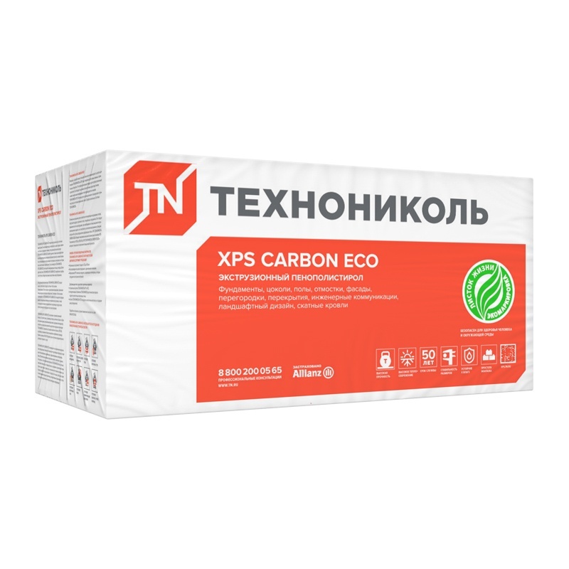 Пенополистирол экструдированный Технониколь XPS Carbon Eco 1180х580х100 мм, 1 шт