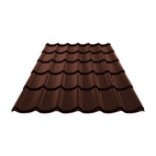 Металлочерепица, коричневый шоколад (RAL 8017), 1190х1200х0,45 мм (1,428 м²)