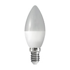 Лампа светодиодная LED E14, свеча C37, 6Вт, 4000К, хол. белый свет