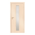 Полотно дверное Olovi, со cтеклом, беленый дуб, б/п, с/ф (L2 800х2000х35 мм)