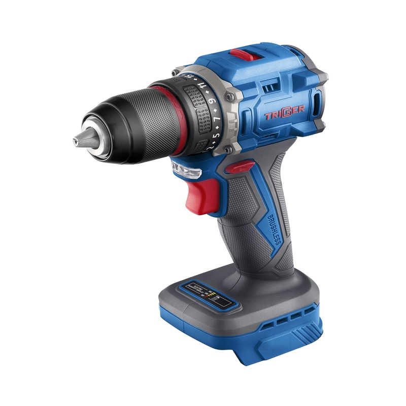 Дрель-шуруповерт Trigger 20122, бесщеточная, 18V, 13 мм, 58 Нм, без аккумулятора и зарядного устройства