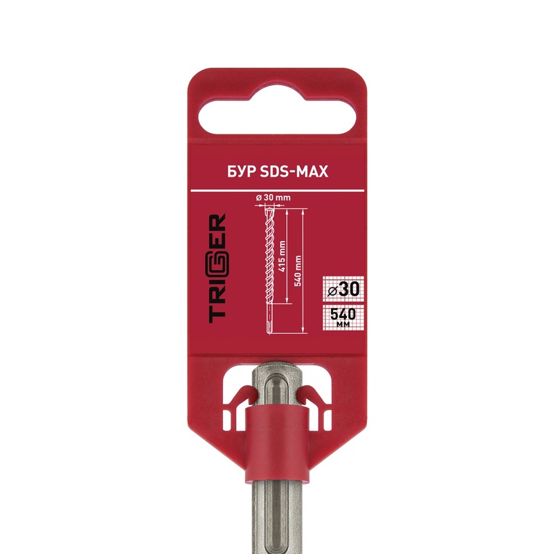 Бур Trigger 88011 SDS-Max (двойная спираль, 4 резца), 30х415/540 мм