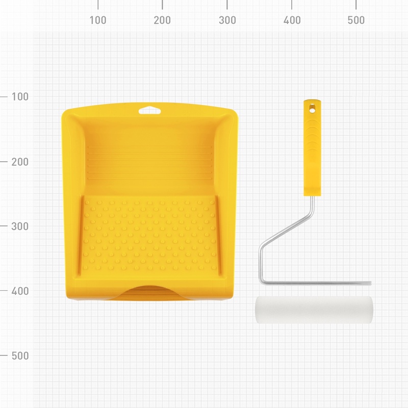 Набор малярный Biber 32801 (валик поролон, ванночка)