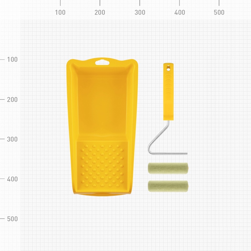 Набор малярный Biber 32802 (валики полиакрил 2 шт., бюгель, ванночка)