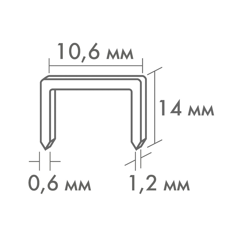 Скобы для степлера Biber 85840 закаленные тип 140, 14 мм (1000 шт.)