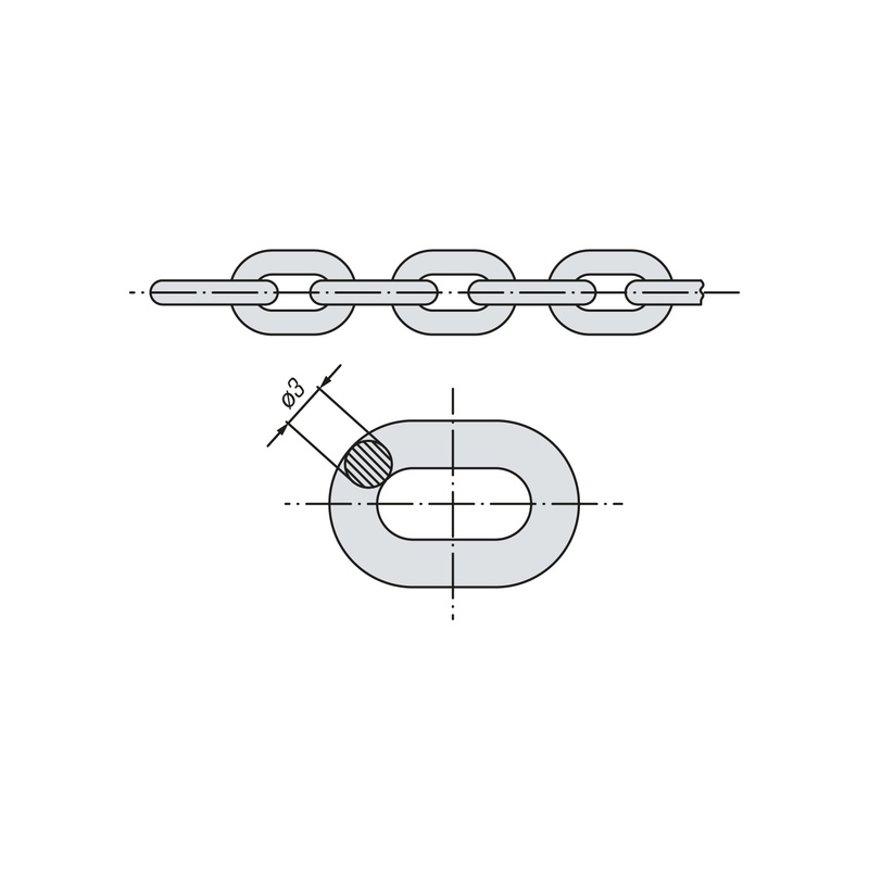 Цепь короткозвенная SWFS DIN766 М3 (50 м)