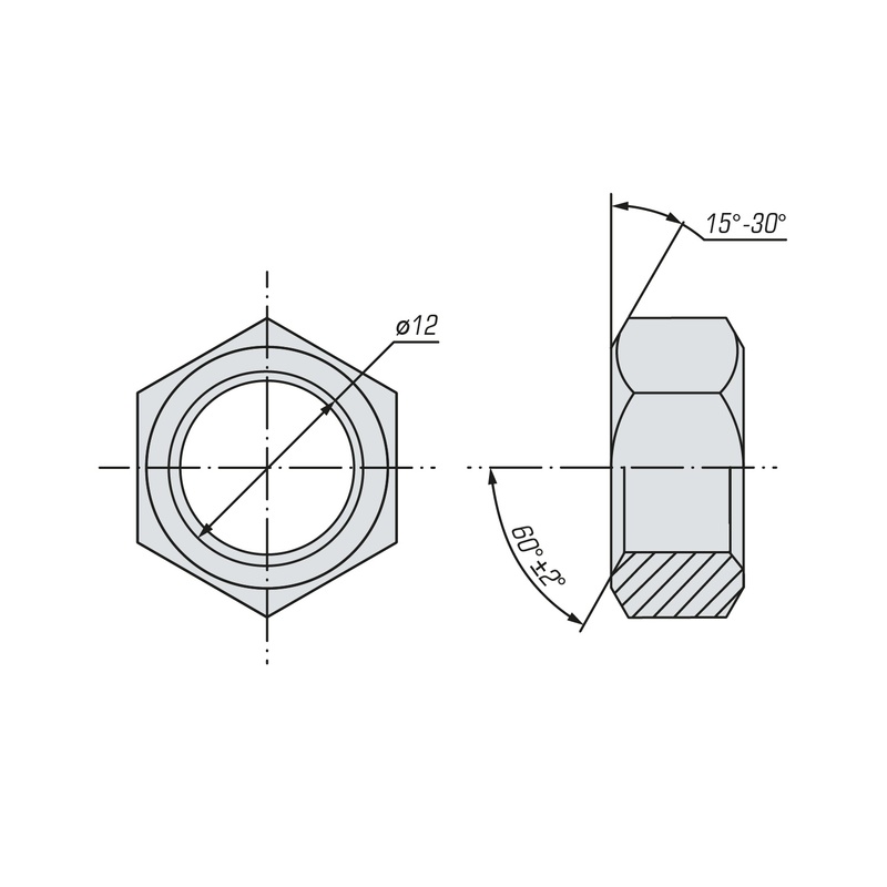 Гайка SWFS DIN934 М12 (30 шт)