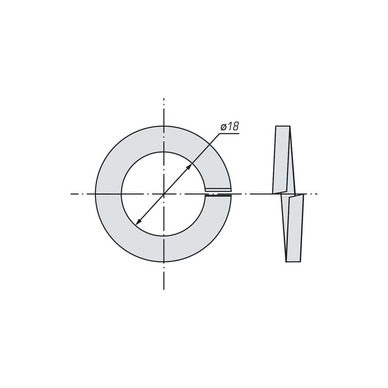 Шайба гроверная SWFS DIN127 М18 (3 шт) пакетик