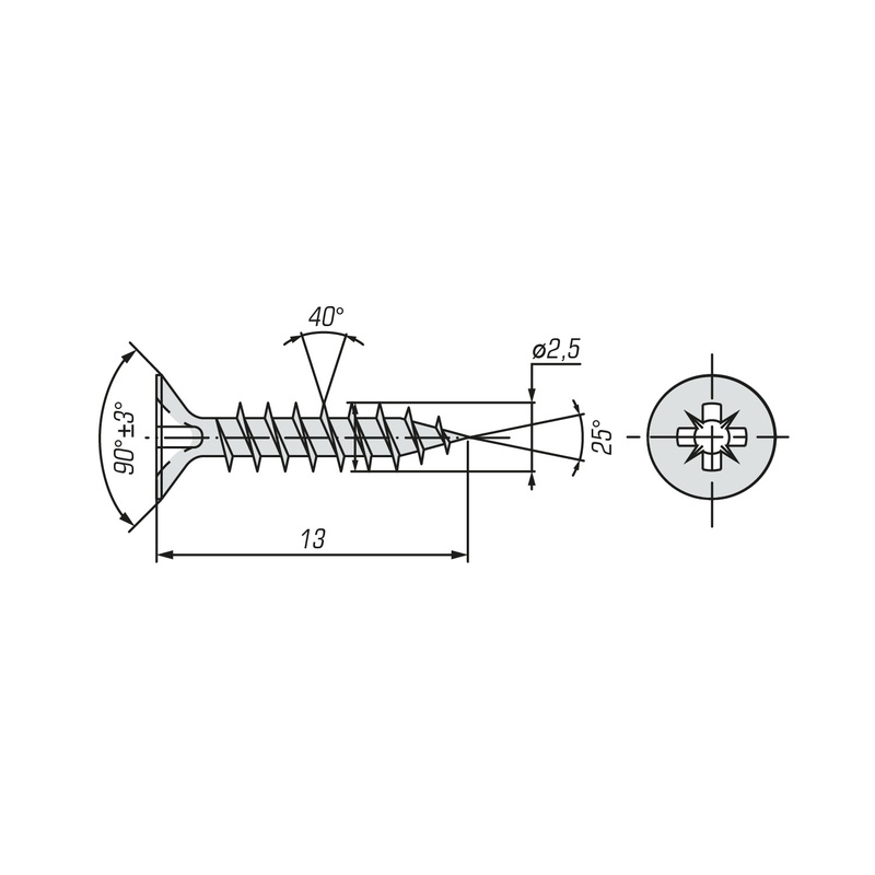 Саморез ШУЦ SWFS 2,5х13 (1000 шт)