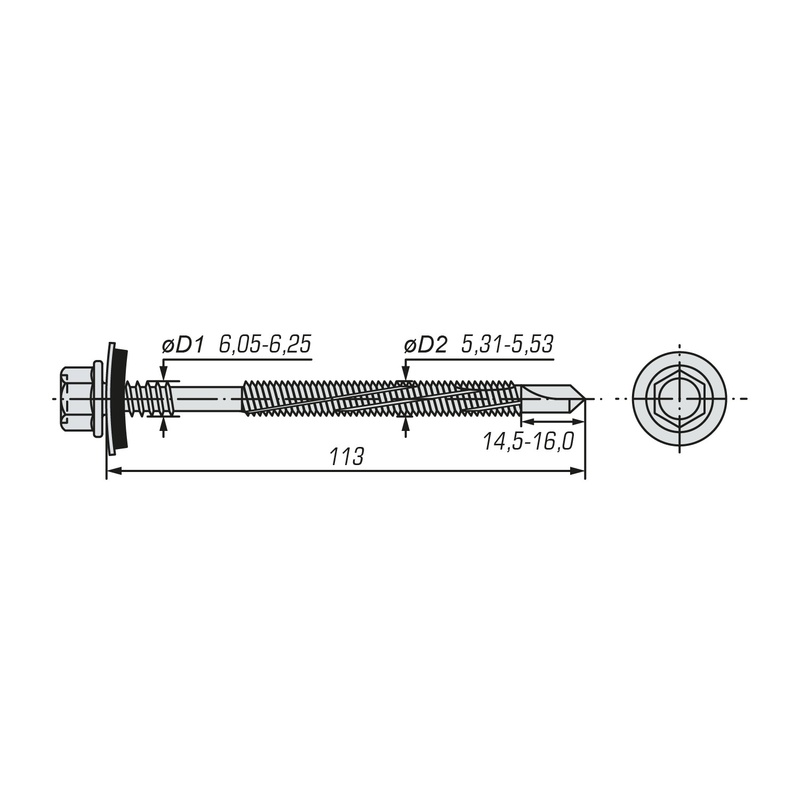 Саморез для сэндвич-панелей SWFS 6,3/5,5х113 (90 шт)