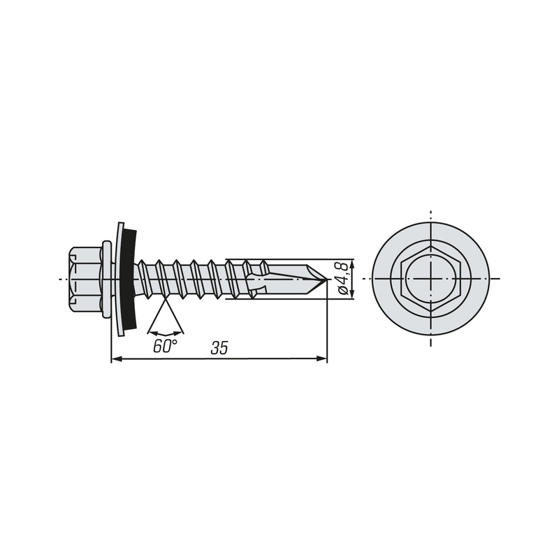Саморез кровельный SWFS Premium RAL-3005 ZP 4,8х35 (60 шт)