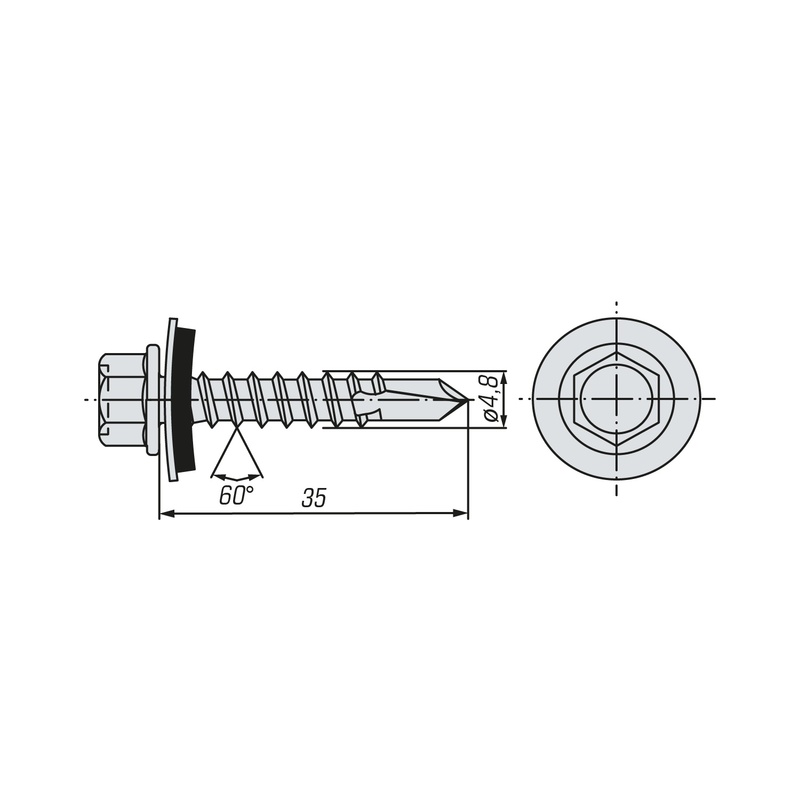 Саморез кровельный SWFS Premium RAL-3011 ZP 4,8х35 (4200 шт)