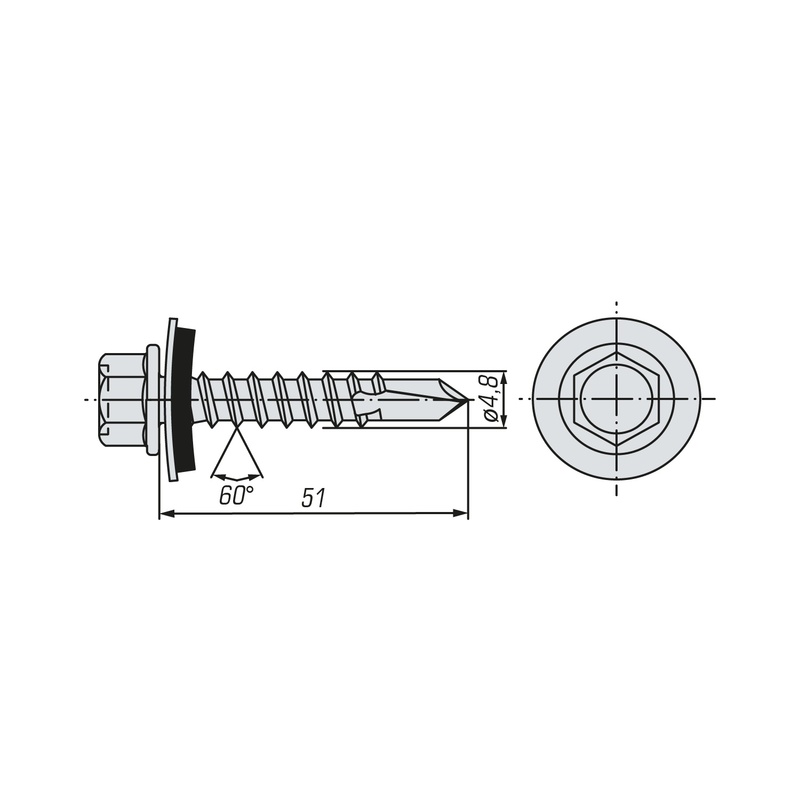 Саморез кровельный SWFS Premium RAL-3011 ZP 4,8х51 (250 шт)