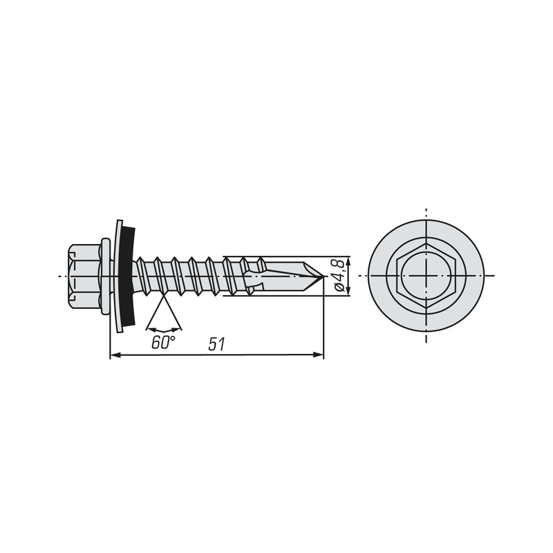 Саморез кровельный SWFS Premium RAL-7015 ZP 4,8х51 (200 шт)