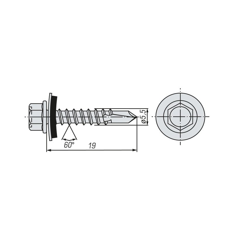 Саморез кровельный SWFS Premium RAL-8017 ZP 5,5х19 (3500 шт)