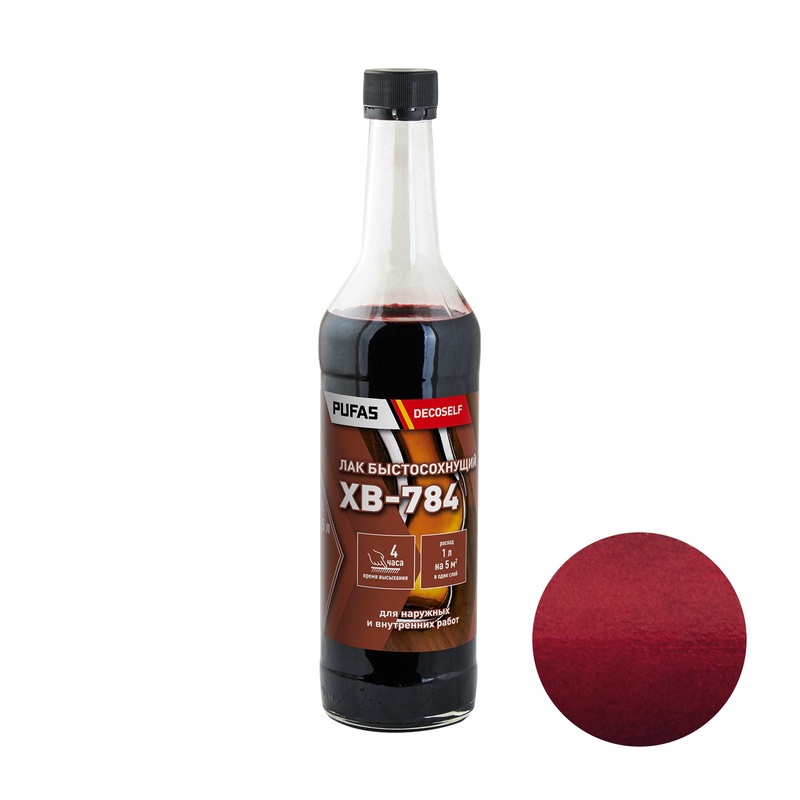 Лак ХВ-784 Pufas Decoself красное дерево (0,5 л)