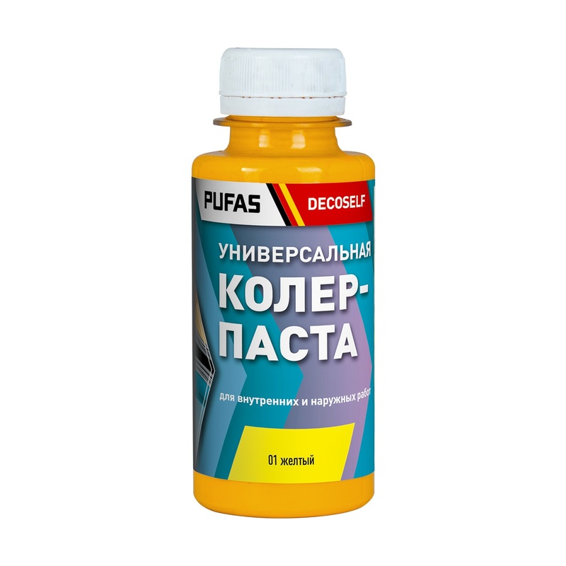Паста колеровочная универсальная Pufas 01 желтая (0,1 л)