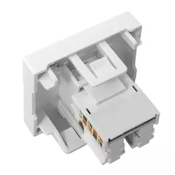 Розетка в рамку компьютерная EKF 45х45 мм RJ-45 кат.5е, 2 модуля, белая