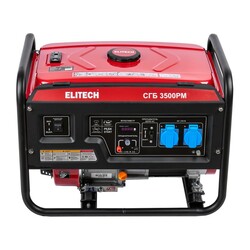 Генератор Elitech СГБ 3500РМ, 3кВт, 230В-12,7А/12В-8,3А, бензиновый, 15 л