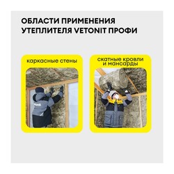 Утеплитель Vetonit Профи Твин Рулон 4100х610х50 мм, 4 шт