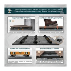 Подкладка демпферная Grinderdeco под лагу 85х85х3 мм (10 шт)