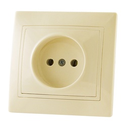 Розетка с/у Mimoza 25028, 1 гнездо, c/з, кремовая