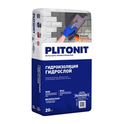 Гидроизоляция цементная обмазочная Plitonit Гидрослой, 20 кг