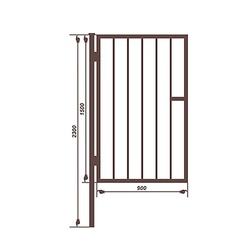 Калитка, 1,5х0,95 м, 1 столб, решетка