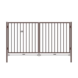 Ворота, 2 створки 1,5х1,5 м, 2 столба, решетка