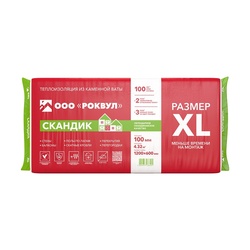 Утеплитель Rockwool Лайт Баттс Скандик 1200х600х100 мм, 6 шт