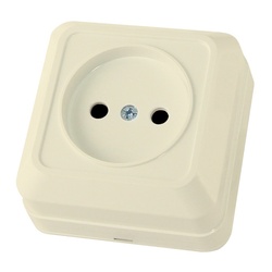 Розетка о/у Makel 45202, 1 гнездо, б/з, кремовая