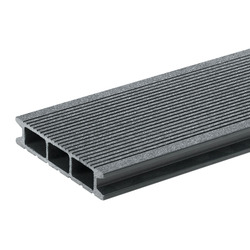 Доска террасная Grinderdeco, ДПК, вельвет, асфальт, 125х25х3000 мм