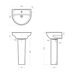Раковина Sanita Эталон, 555х438х217 мм
