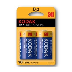 Батарейка алкалиновая Kodak, тип LR20/D, 1,5В (2 шт)