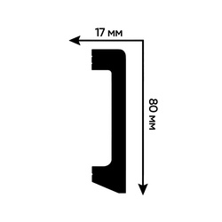 Плинтус Стенопол C7235/20, белый, 80х17 мм (2м)